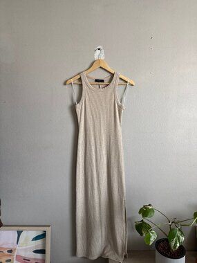 SAINTS Ribbed Tank Dress, Beige, S, Never Worn